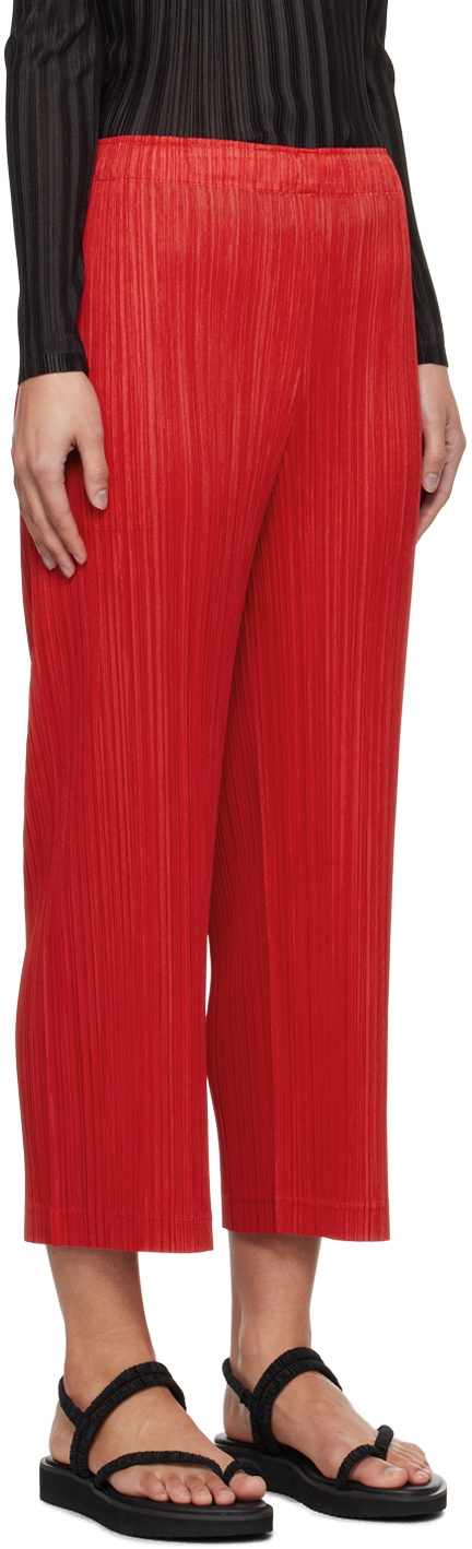 PLEATS PLEASE ISSEY MIYAKE Red Thicker Bottoms 1 Trousers Pleats