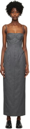 Thom Browne Gray Corset Maxi Dress