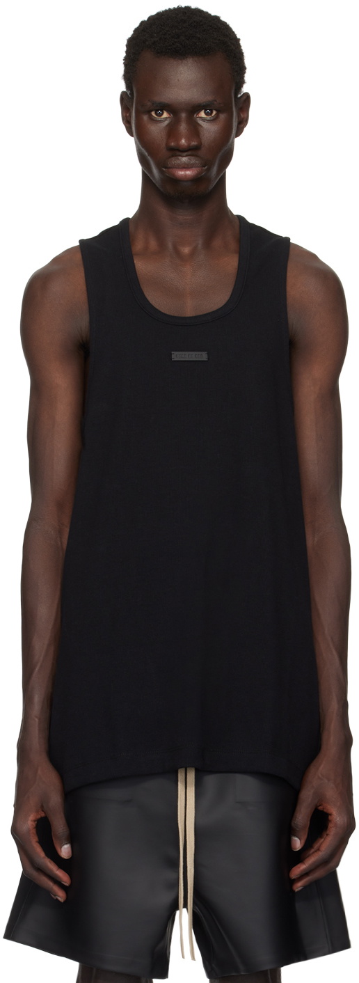 Essentials Fear of God black ribbed tank top main image 1