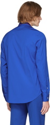 Alexander McQueen Blue Logo Tape Collar Shirt