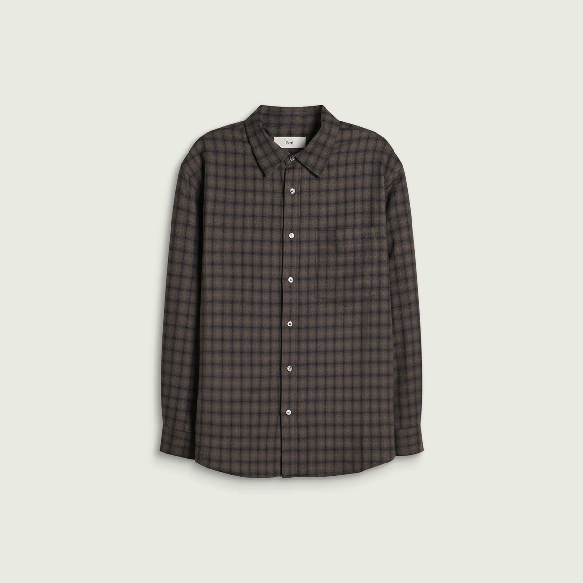 DUNST Women's Checked Flannel Shirt in Khaki