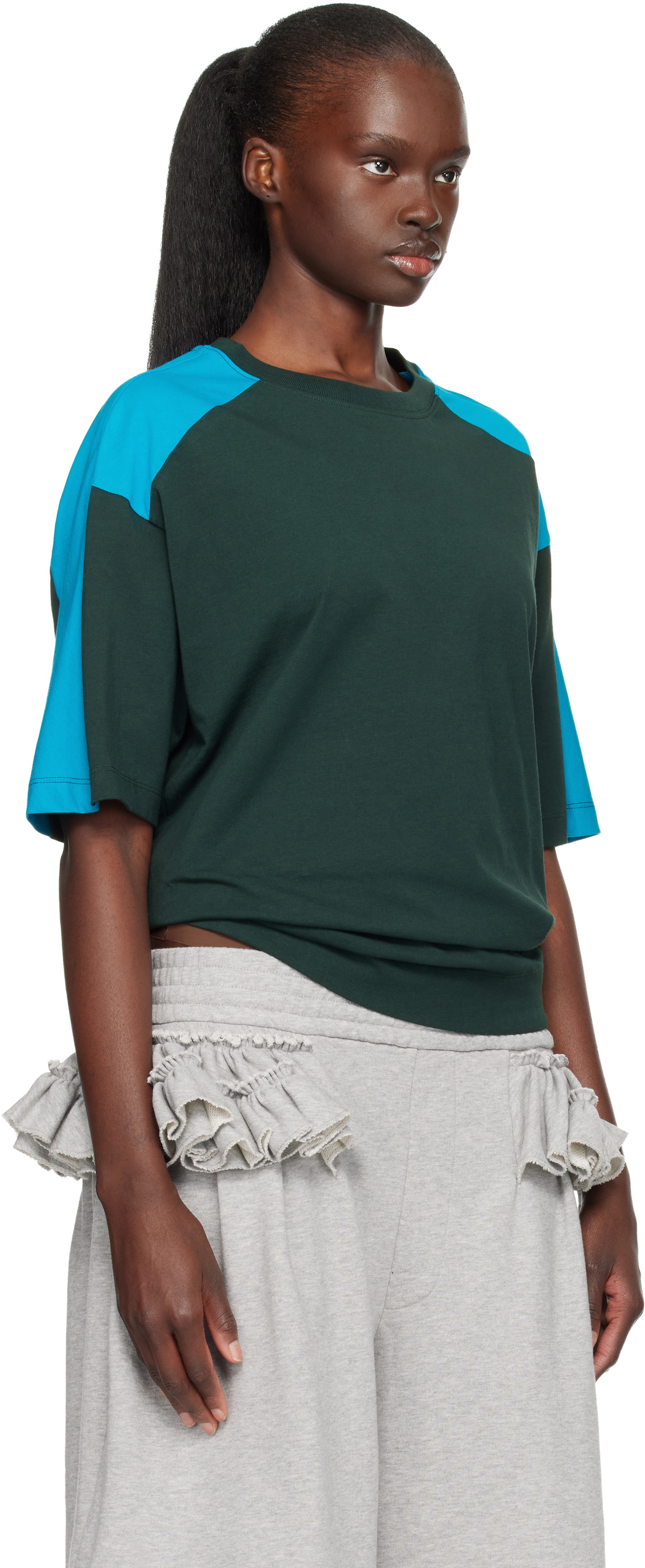 Dries Van Noten Green & Blue Loose Fit T-shirt