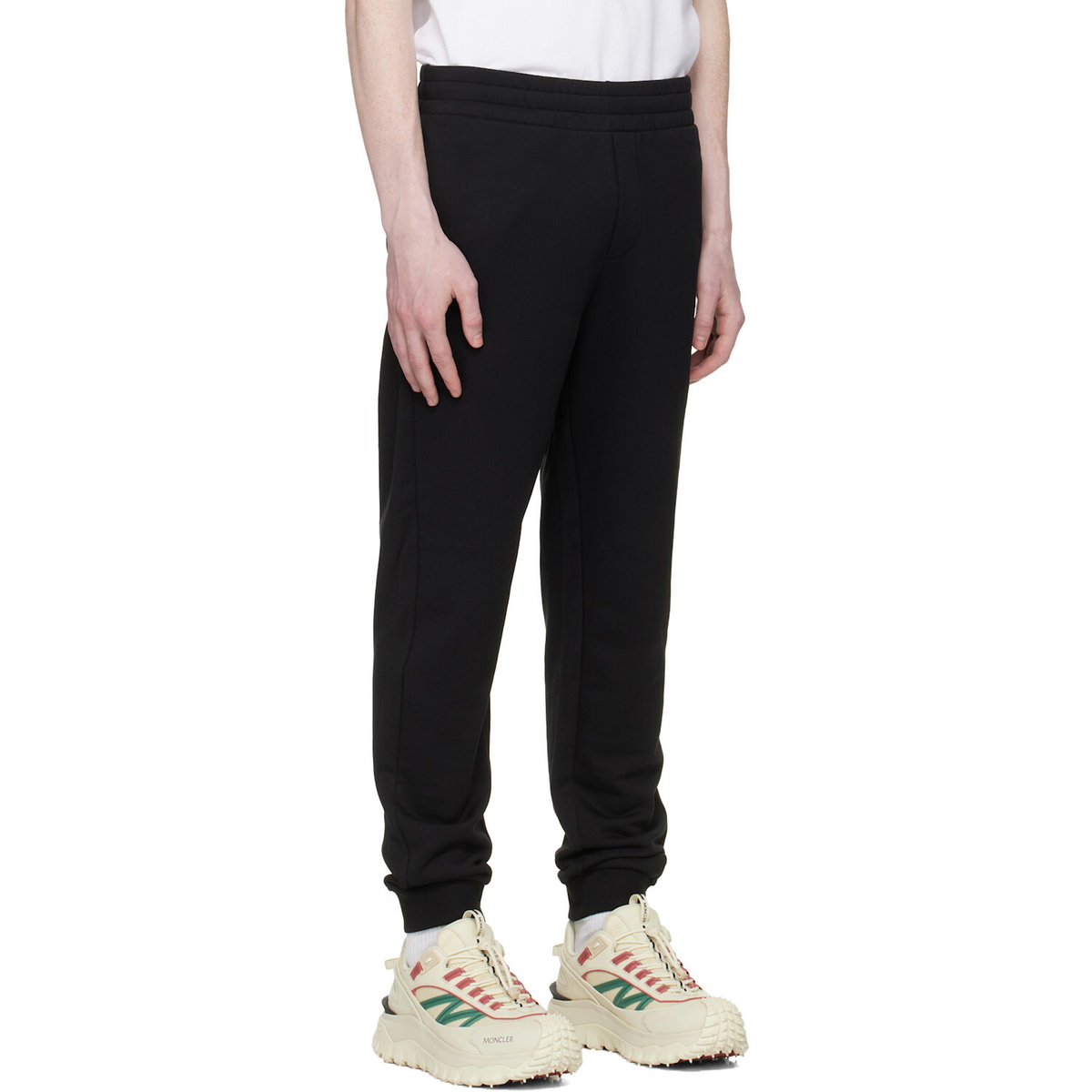 Moncler Black Logo Cotton Fleece Track Pants