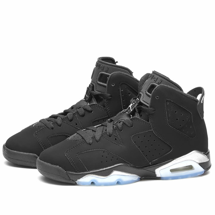 Photo: Air Jordan 6 Retro BG Sneakers in Black/Silver
