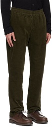 Sunspel Khaki Relaxed-Fit Trousers