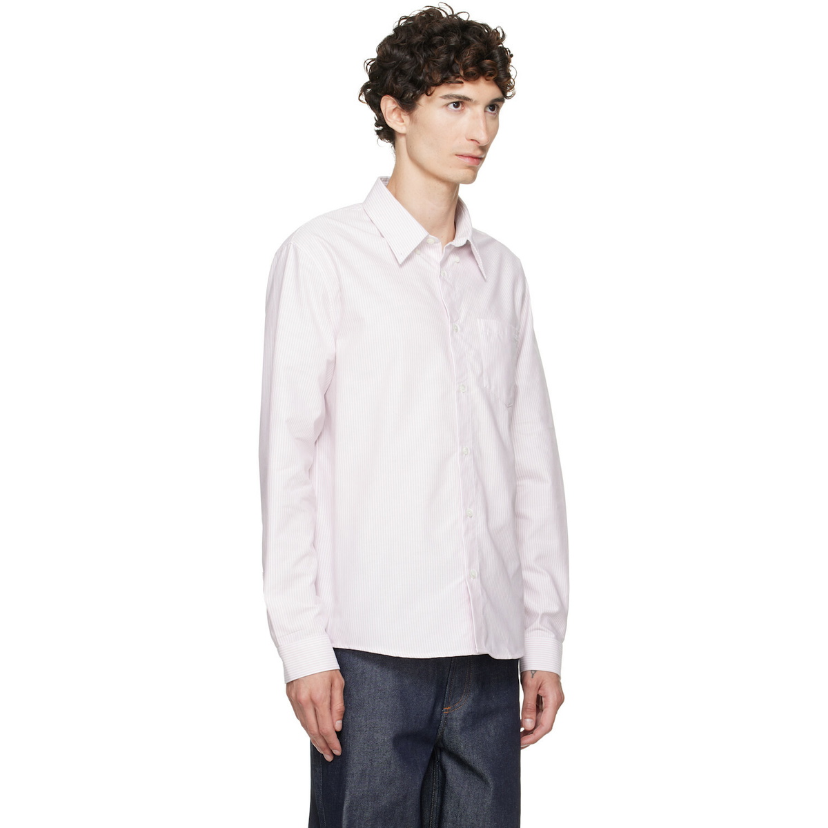 A.P.C. Pink & White New Greg Shirt