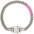 1017 ALYX 9SM Silver & Pink Colored Links Bracelet