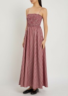 Faithfull The Brand Anniken Striped Cotton Maxi Dress Red