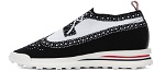 Thom Browne Black & White Trompe L'œil Longwing Sneakers