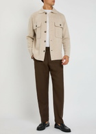 Allude Wool-blend Overshirt Beige