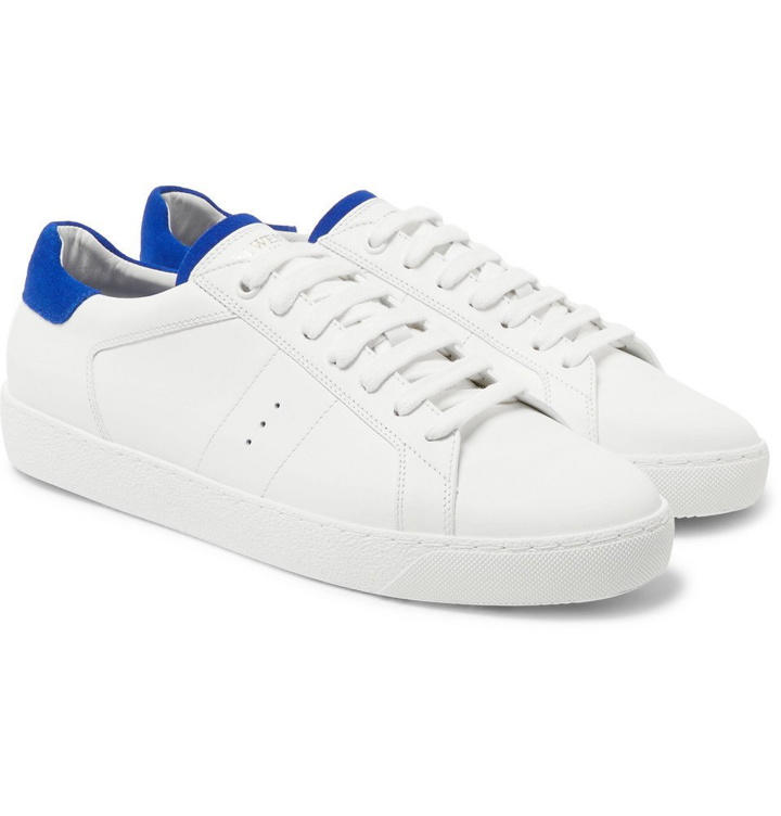 Photo: J.M. Weston - Suede-Trimmed Leather Sneakers - Men - White