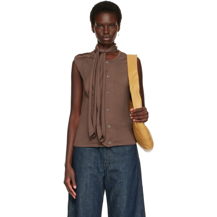 Photo: LEMAIRE Brown Asymmetrical Cardigan