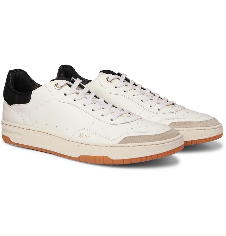 Photo: Dunhill - Court Elite Suede-Trimmed Leather Sneakers - White