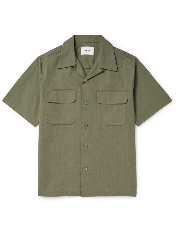 Photo: NN07 - Daniel 5634 Convertible-Collar Cotton-Blend Shirt - Green