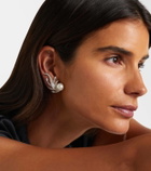 Yeprem 18kt white gold clip-on earrings with diamonds and freshwater pearls