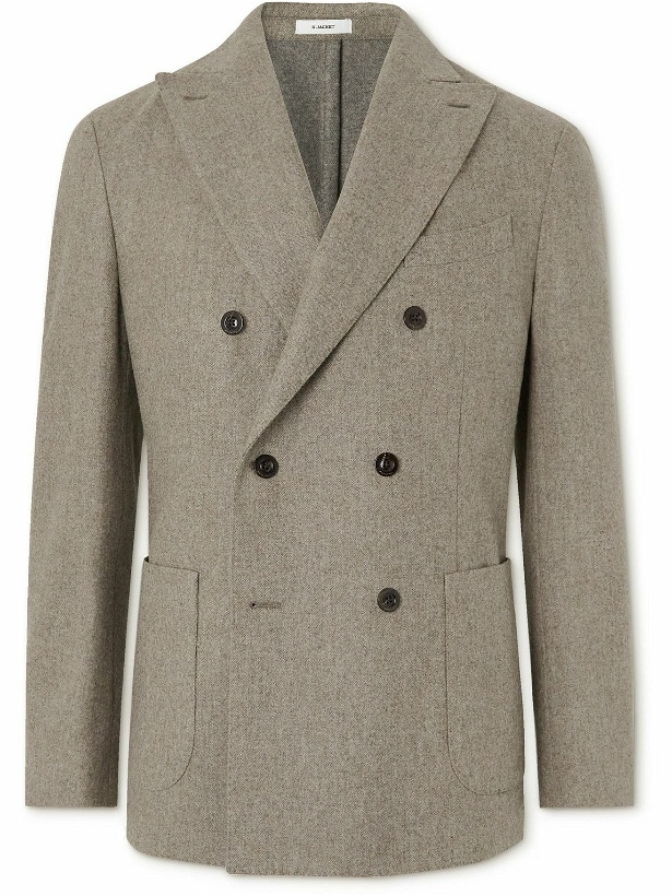 Photo: Boglioli - K-Jacket Slim-Fit Double-Breasted Wool-Twill Suit Jacket - Neutrals