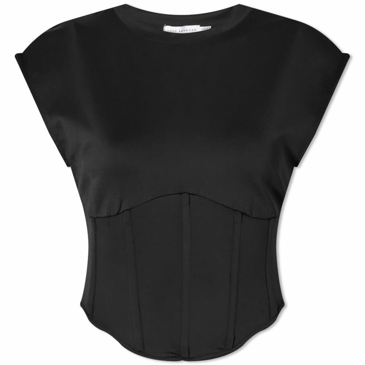 Photo: Good American Women's Corset T-Shirt in Black