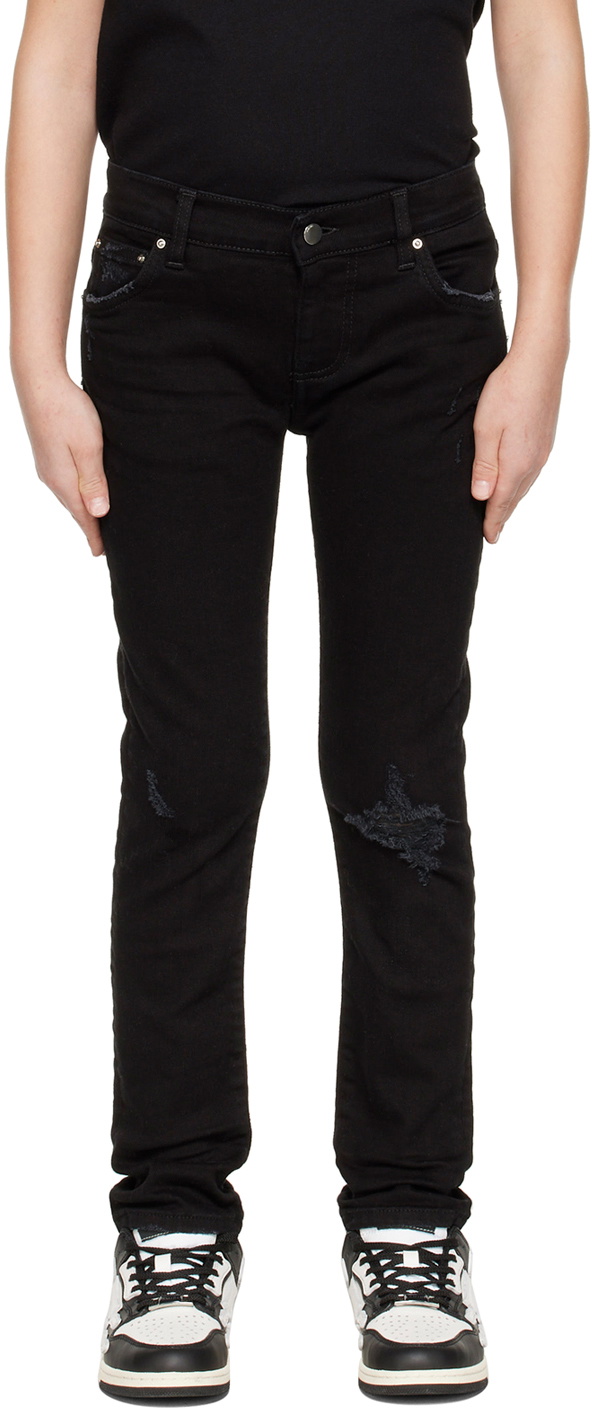 AMIRI Kids Black Broken Jeans