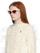 Valentino Off-White Cat-Eye Sunglasses