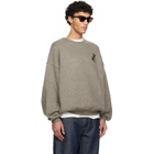 Fear of God ESSENTIALS Brown Holiday Embroidered Merino Crewneck Sweater