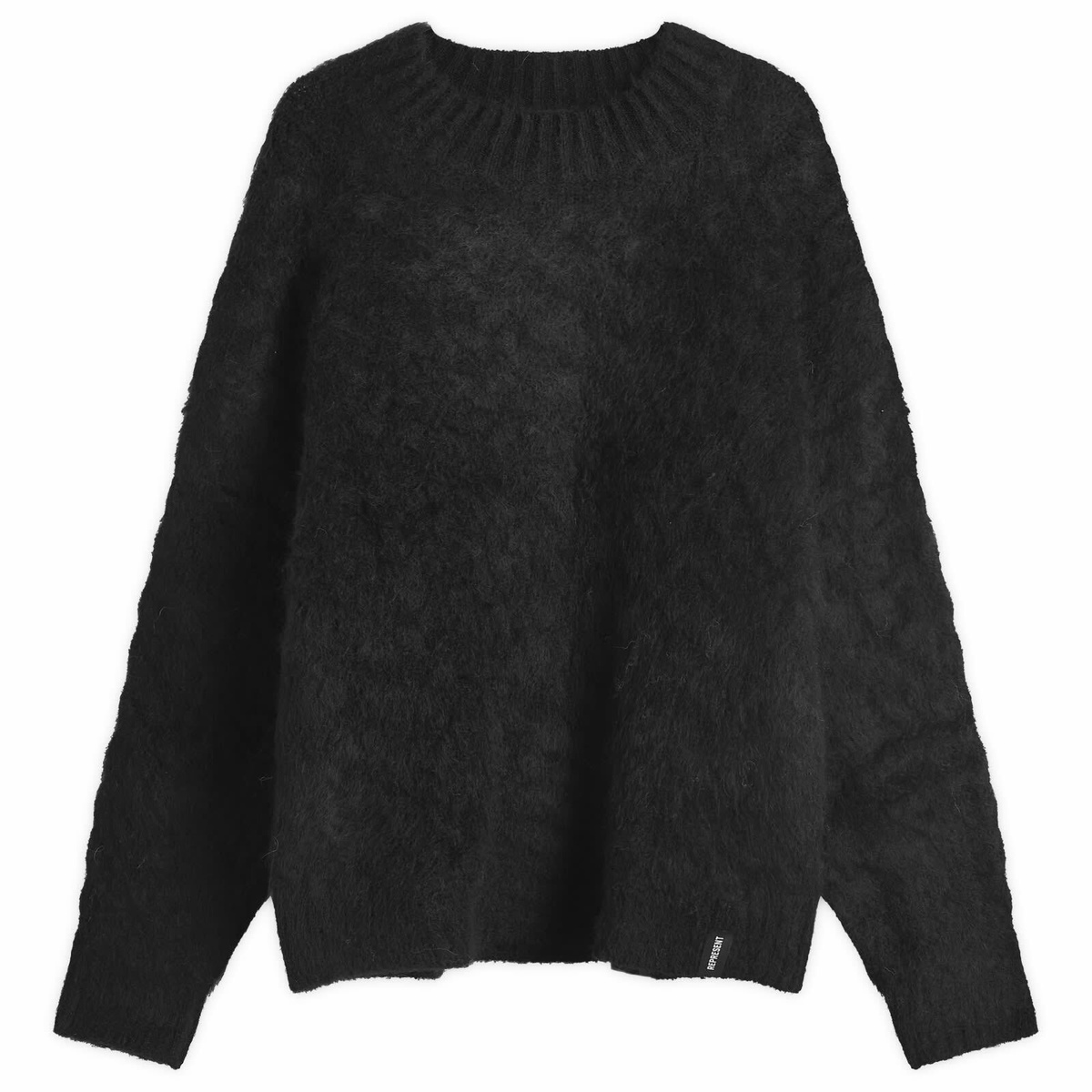 Represent Men's Alpaca Cable Knit in Jet Black Represent