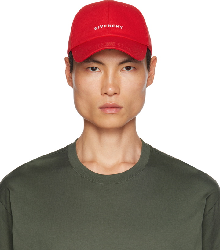Photo: Givenchy Red Embroidered Cap