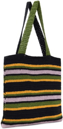 Bode Black Harbor Stripe Tote