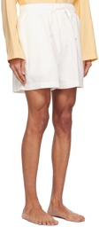 Tekla Off-White Oversized Pyjama Shorts