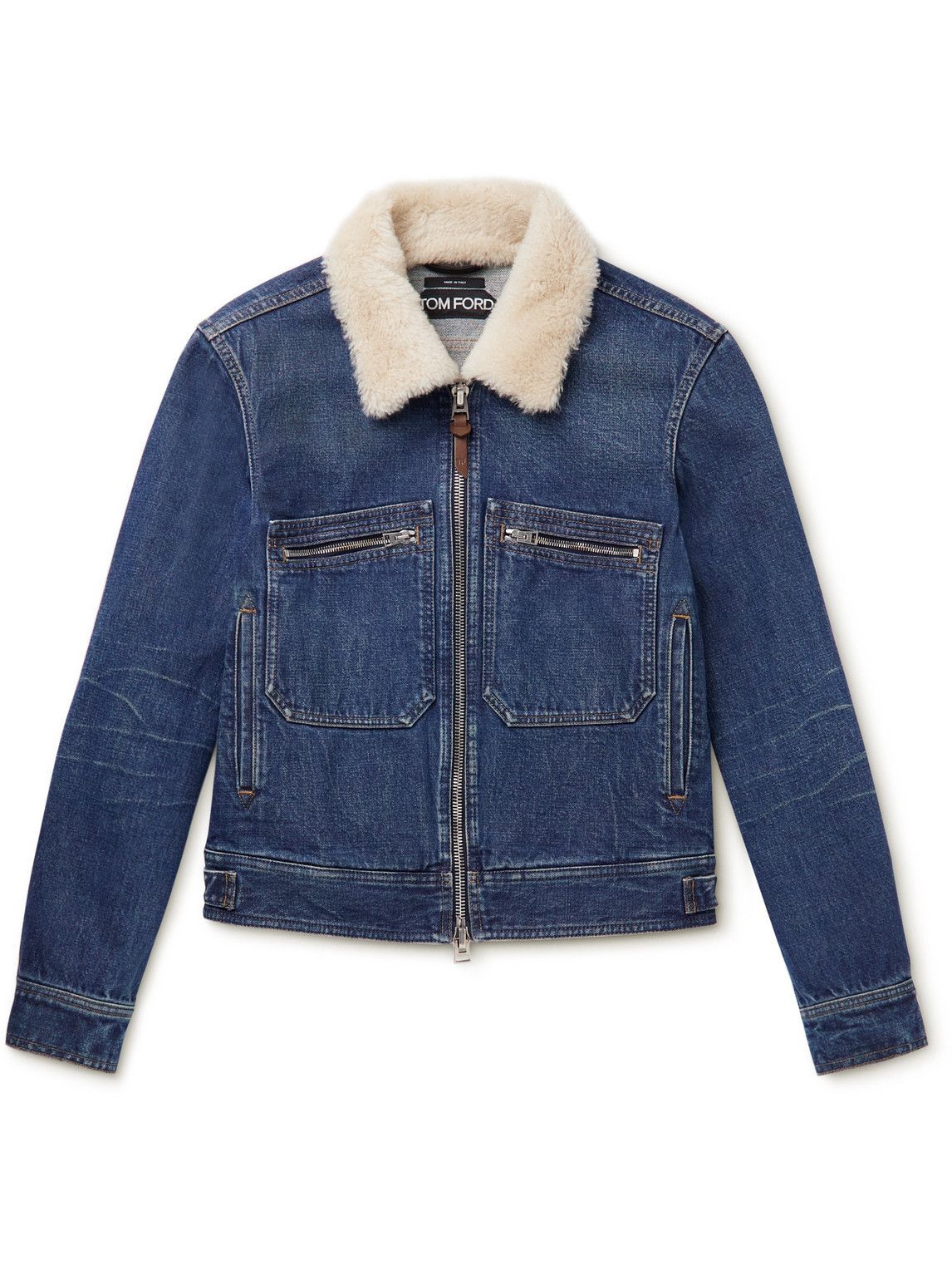 Tom ford denim shearling jacket Clearance