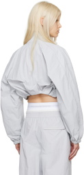 Alexander Wang Gray & White Bolero Bomber Jacket
