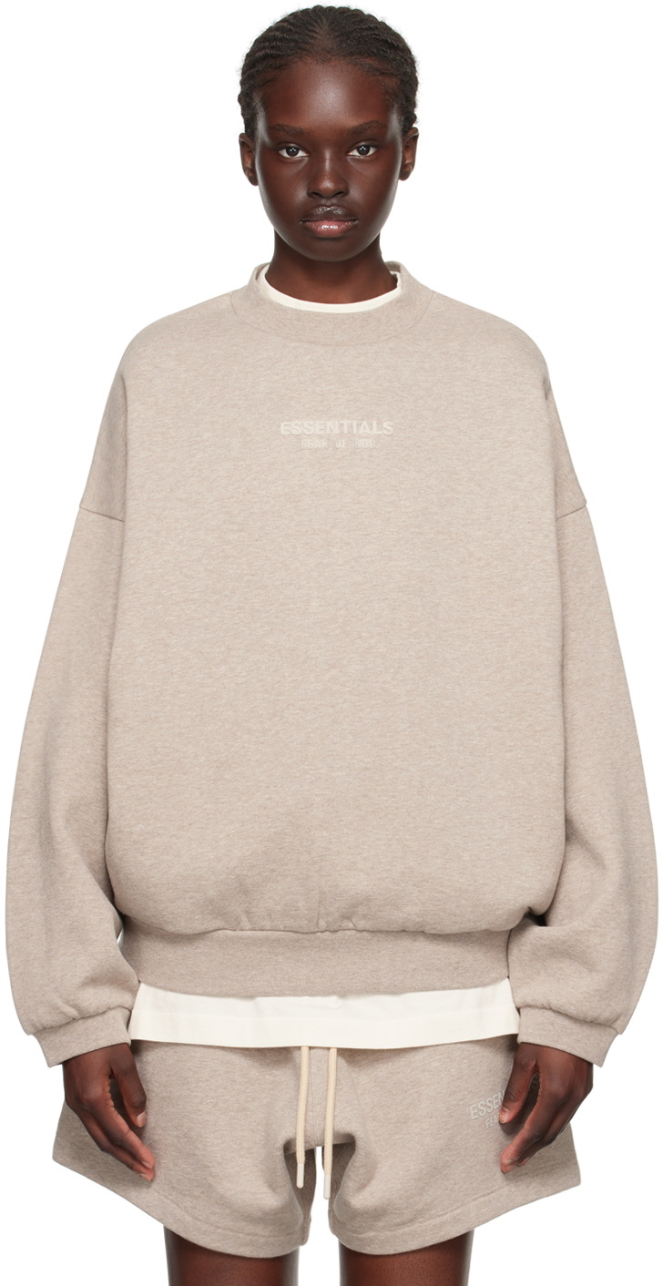 Fear of God ESSENTIALS Beige Crewneck Sweatshirt Fear Of God Essentials