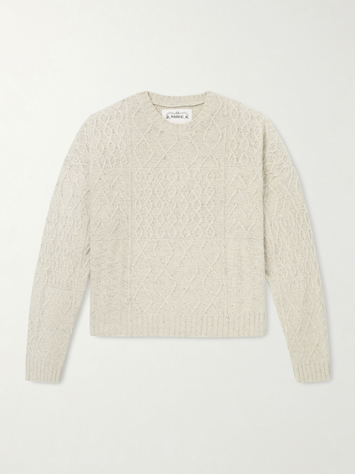 MANAAKI - Keanu Cable-Knit Merino Wool-Blend Sweater - Neutrals MANAAKI