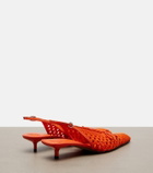 Jacquemus Cubisto raffia-effect slingback pumps