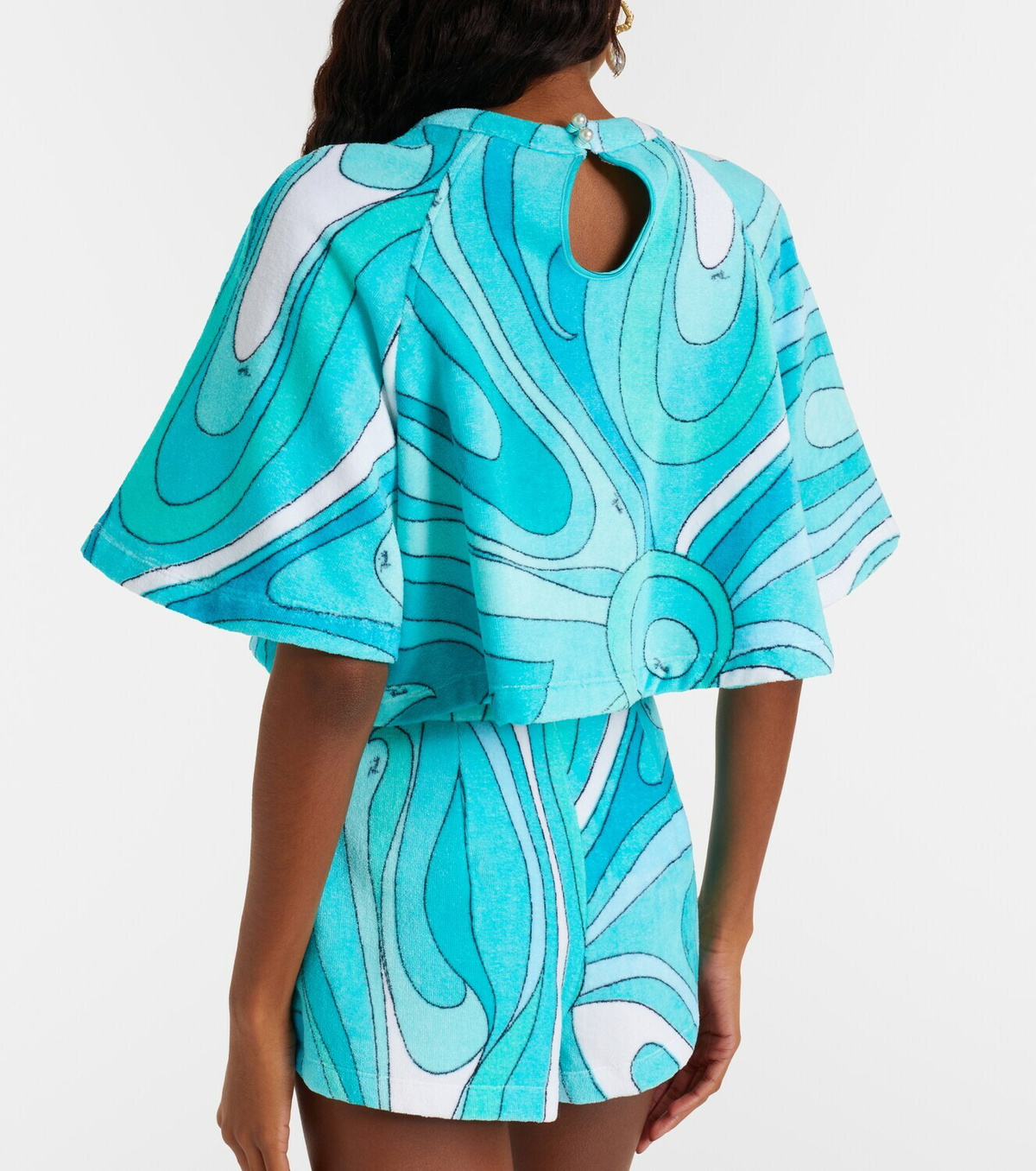 Pucci Iride cotton terry crop top