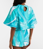 Pucci Iride cotton terry crop top