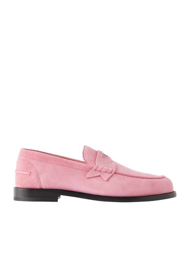 Photo: Christian Louboutin - The Plato Suede Leather Loafers - Pink