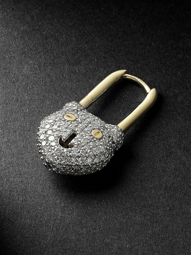 Photo: MARIA BLACK - For The Love Of Ted Huggie Right Rhodium-Plated Diamond Single Earring