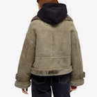 Shoreditch Ski Club Women's Darling Cropped Shearling Jacket in Pebble Grey