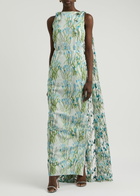 Bernadette Charlene Floral-print Cape Maxi Dress Multi Print