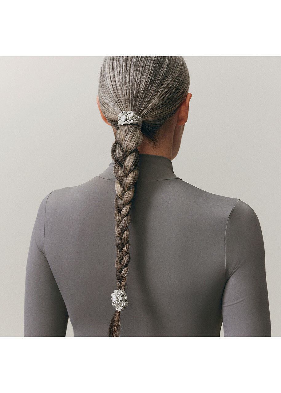 Slip Pure Silk Skinny Scrunchies - Silver