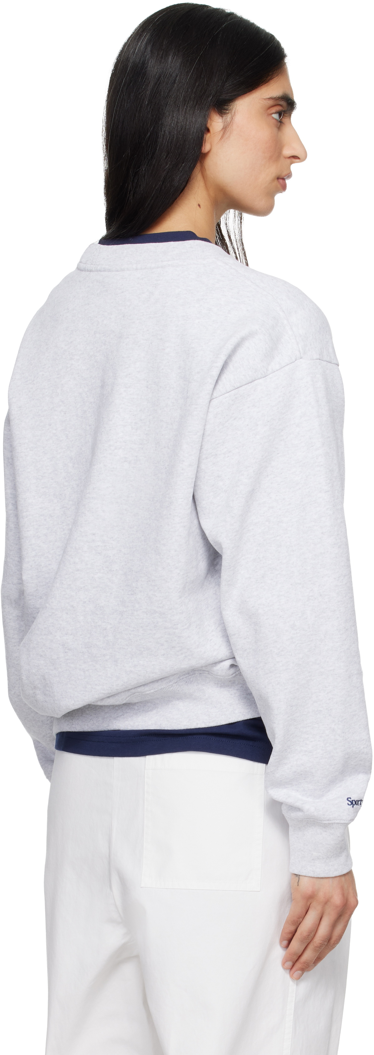 Sporty & Rich Gray '47 Edition Heritage Yankees Serif Sweatshirt