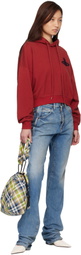 Vivienne Westwood Red Cropped Box Hoodie