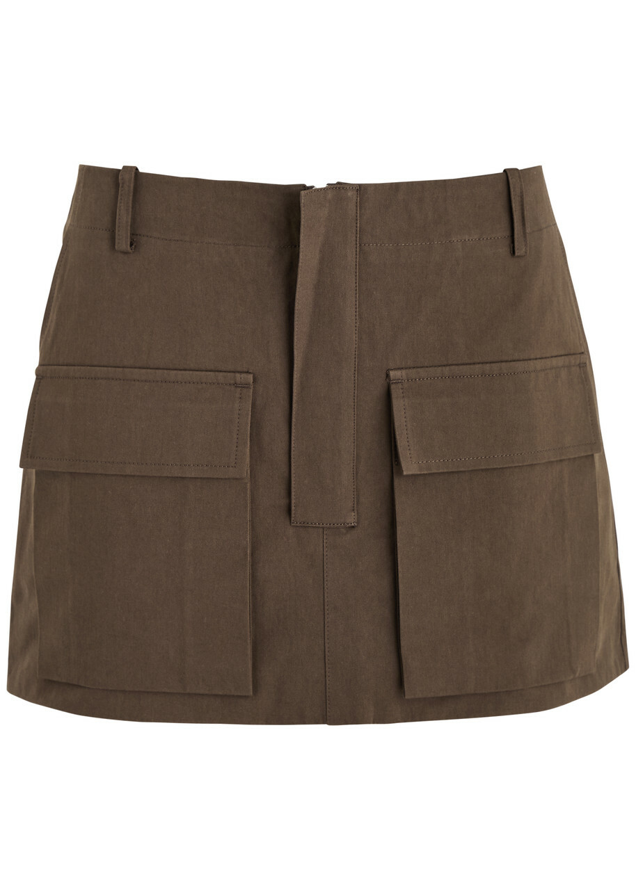 Aexae Cotton Mini Cargo Skirt Brown
