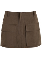 Aexae Cotton Mini Cargo Skirt Brown