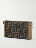 Fendi - Logo-Embellished Leather-Trimmed Canvas-Jacquard Phone Pouch