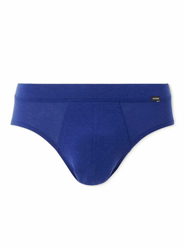 Photo: Hanro - Natural Function Stretch Lyocell-Blend Briefs - Blue