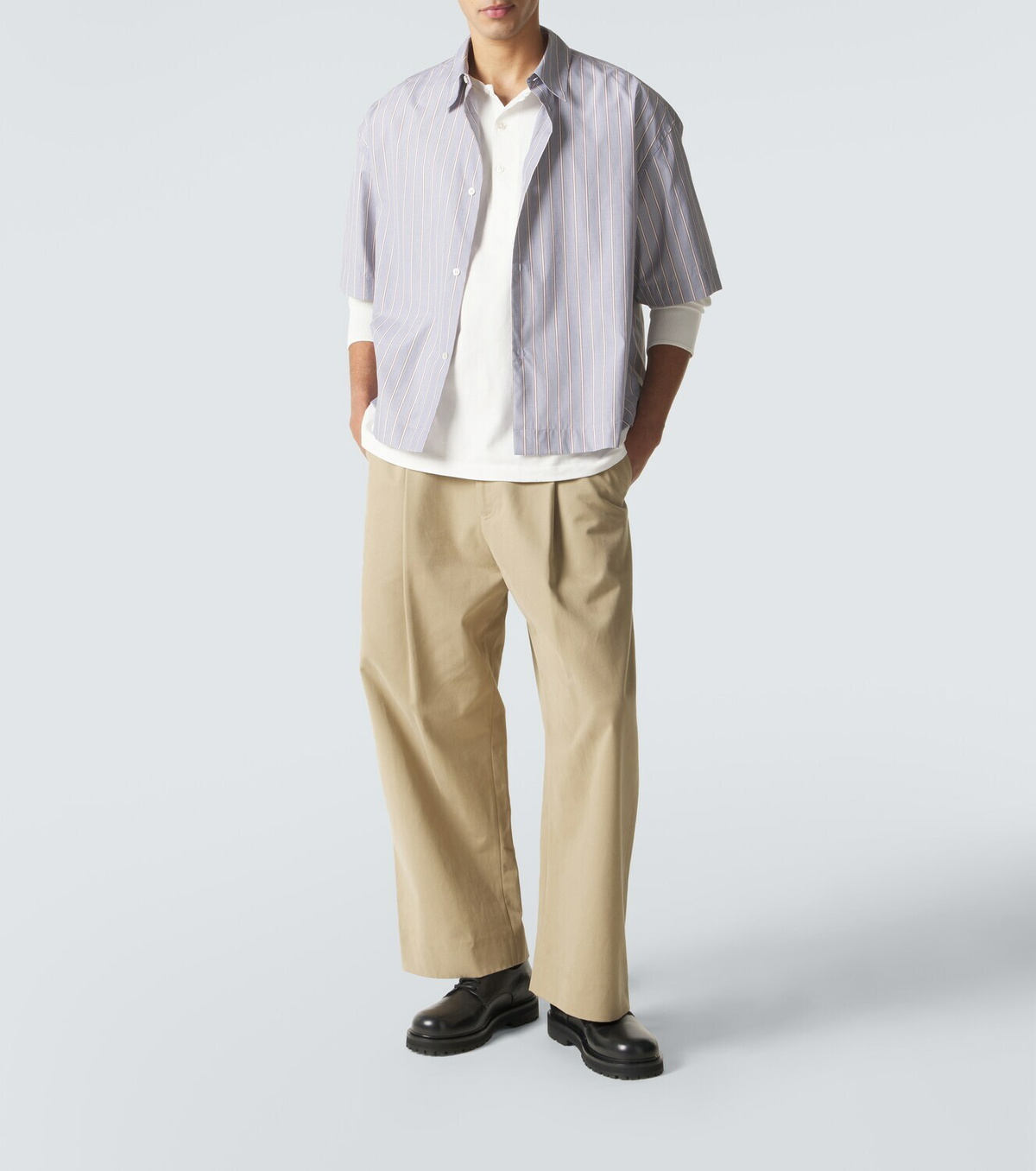 Studio Nicholson Kuyto cotton jersey Henley shirt