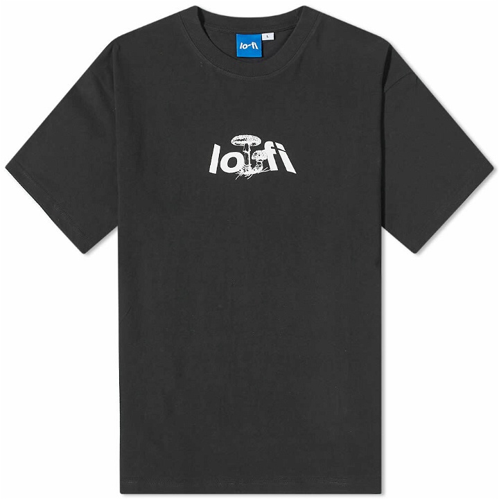 Photo: Lo-Fi Men's Mushroom Logo T-Shirt in Black