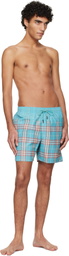 Burberry Blue Gradient Check Swim Shorts