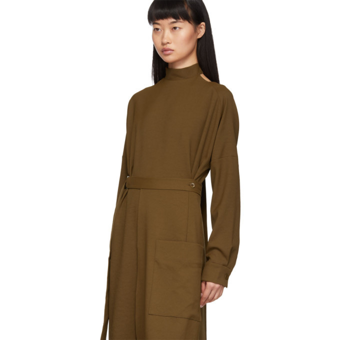 knee length dresses for ladies 4-ply Silk Long Sleeve Cocoon Dress